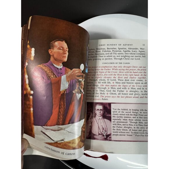 The Catholic Missal Library Of Catholic Devotion Gold Gilt Leatherette Cover 196 - Picture 7 of 12